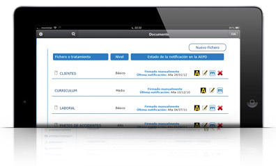 Notiifcacion automatica ficheros LOPD MANAGER proteccion de datos